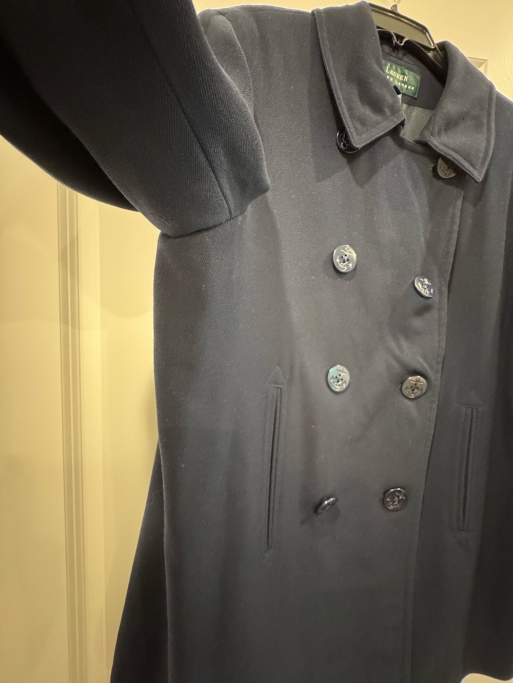 Lauren Ralph Lauren Navy Double-Breasted Peacoat - Picture 4 of 8
